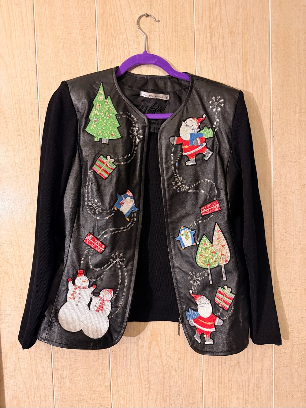Peter Nygard Black Christmas Holiday  Appliqué Jacket- Limited Edition 2011